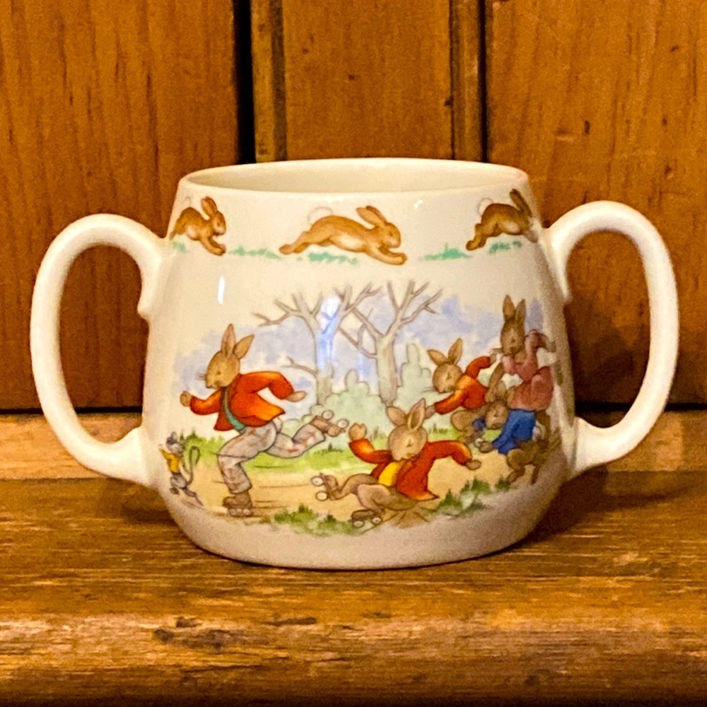 Vintage Royal Doulton Roller-Skating Bunnykins Double Handled Child’s Cup 1936
